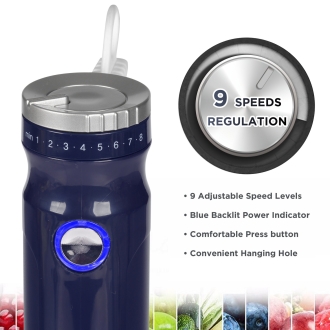 Hand Blender - Magiccos Immersion Stick Hand Blender - 9 Speeds Contorl, Slim Stick Blender Wand, 350W DC Motor, For Shakes and Smoothi